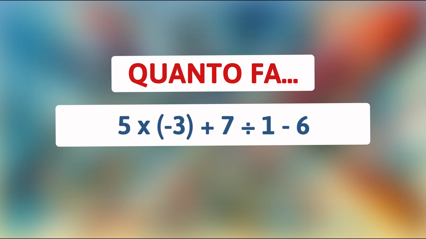 "Solo il 1% delle persone può risolvere questo calcolo complesso: sei tra loro?""