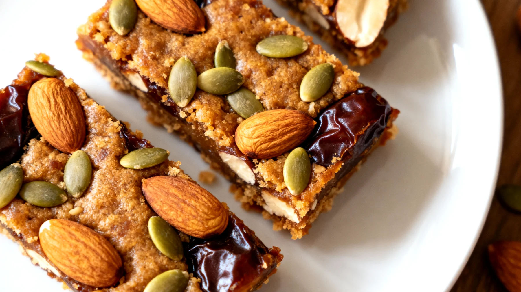 Barrette di datteri, mandorle e semi di zucca fatte in casa"