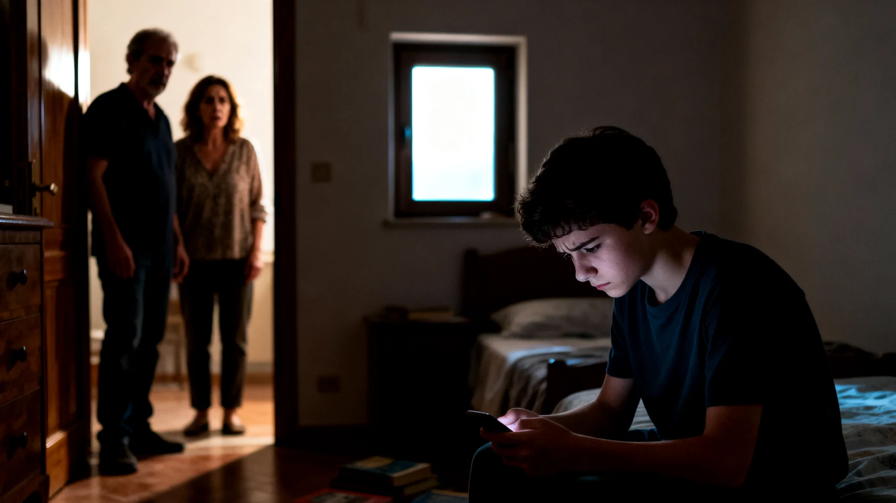 Genitori preoccupati perché i loro figli adolescenti mostrano un distacco emotivo eccessivo, evitano il dialogo familiare, trascorrono molto tempo da soli e sembrano non aver bisogno del supporto o della presenza dei genitori, generando sentimenti di esclusione e perdita del ruolo genitoriale"