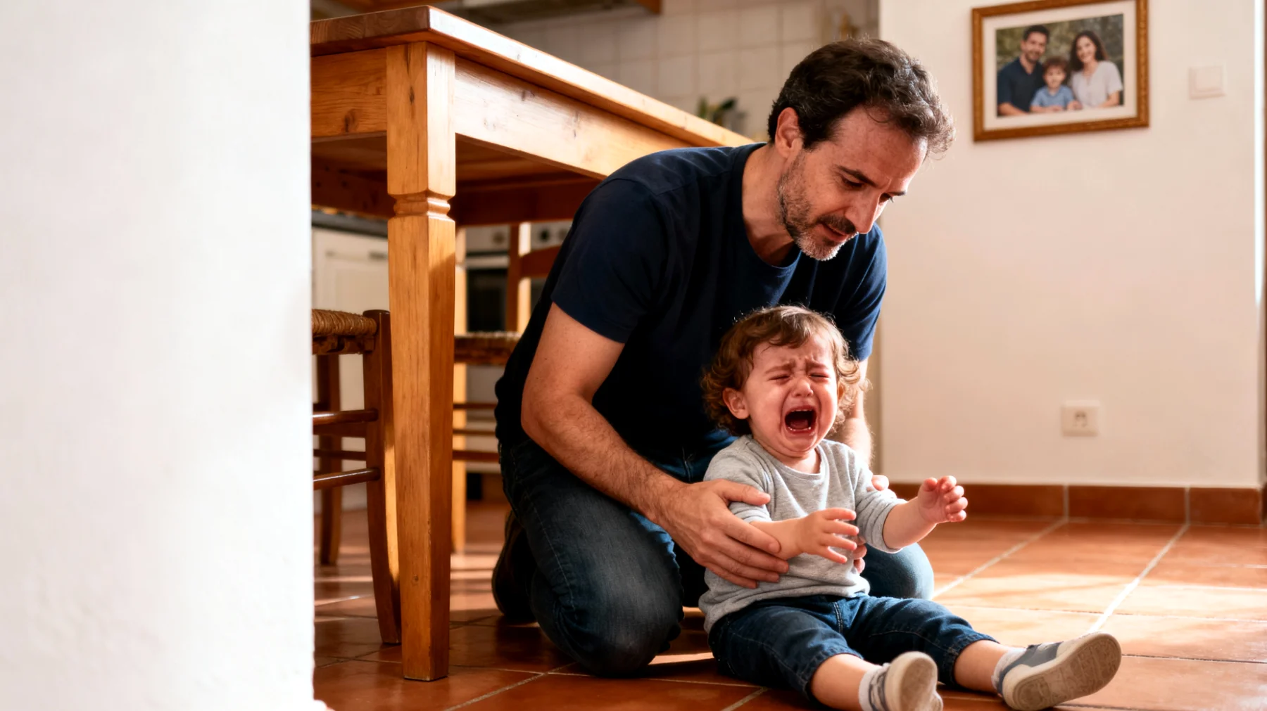 Un papà fatica a gestire le reazioni esplosive del proprio bambino quando le cose non vanno come vorrebbe, trovandosi impreparato di fronte a capricci intensi, pianti inconsolabili e piccole frustrazioni quotidiane che sembrano insormontabili per il figlio"