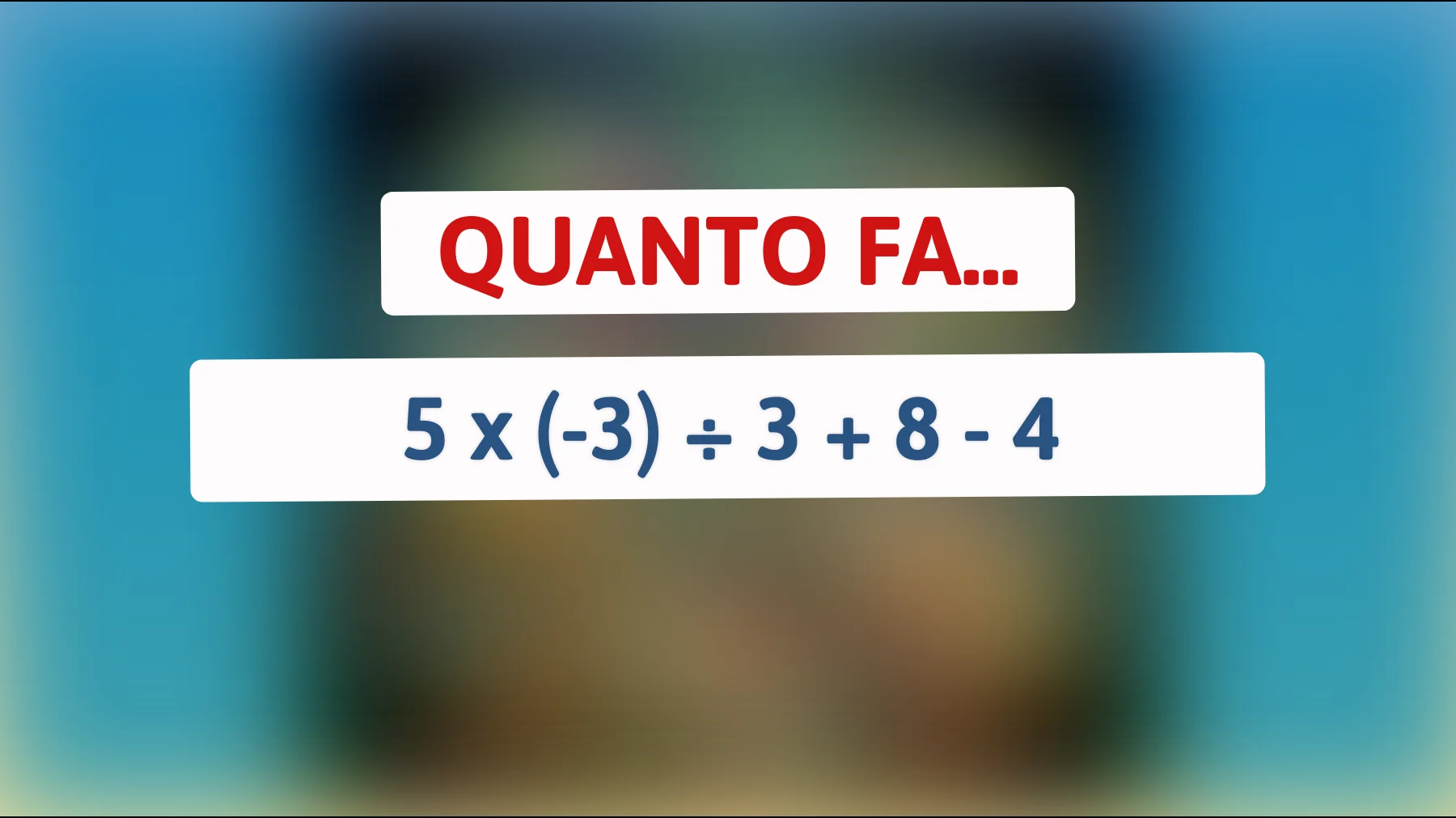 "Solo il 5% delle persone risolve correttamente questo semplice enigma matematico! Sei uno di loro?""