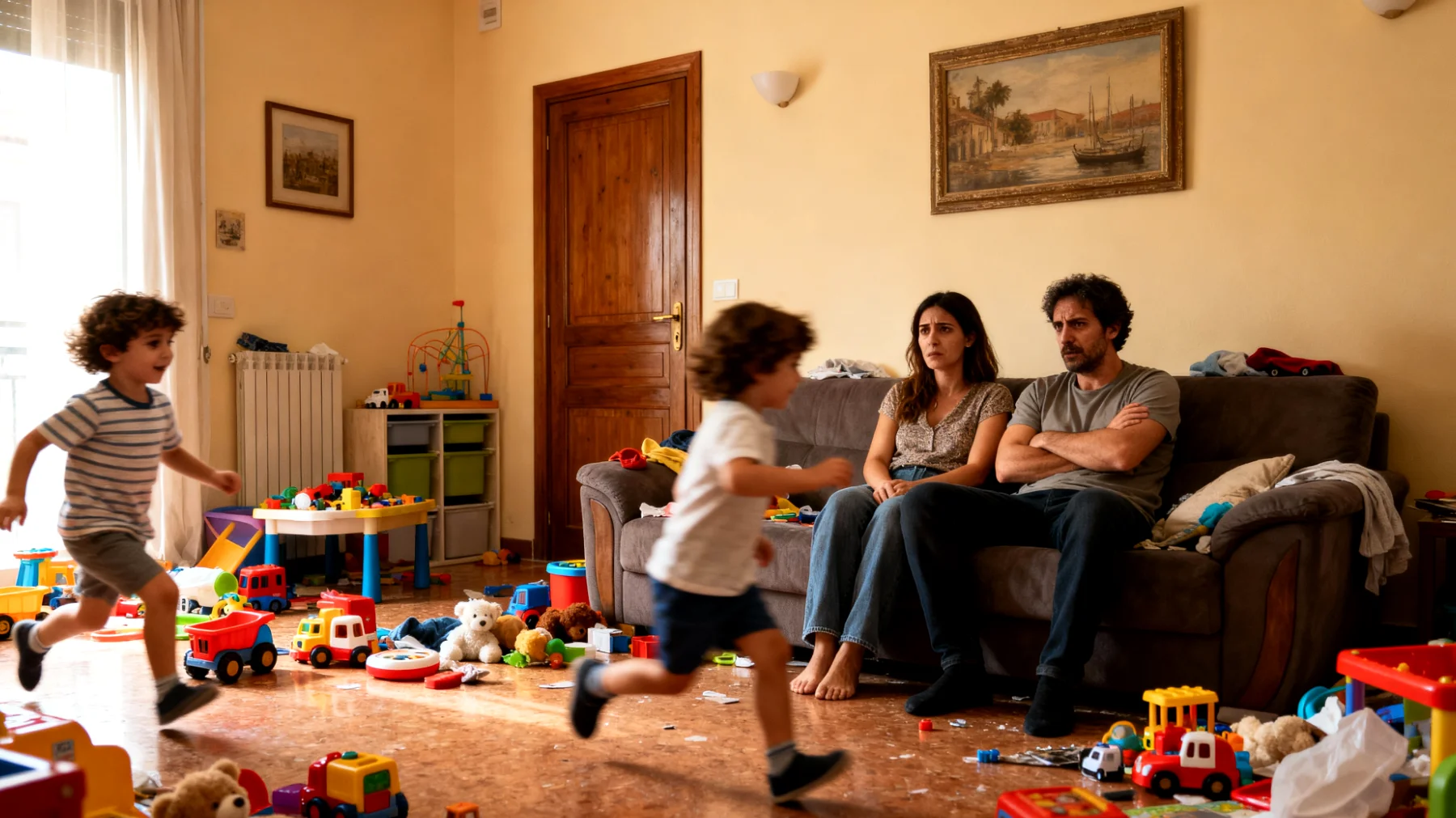 Genitori che faticano a stabilire regole chiare e limiti educativi con i propri bambini a causa di un atteggiamento eccessivamente permissivo, che genera confusione nei piccoli e difficoltà nella gestione del comportamento quotidiano"