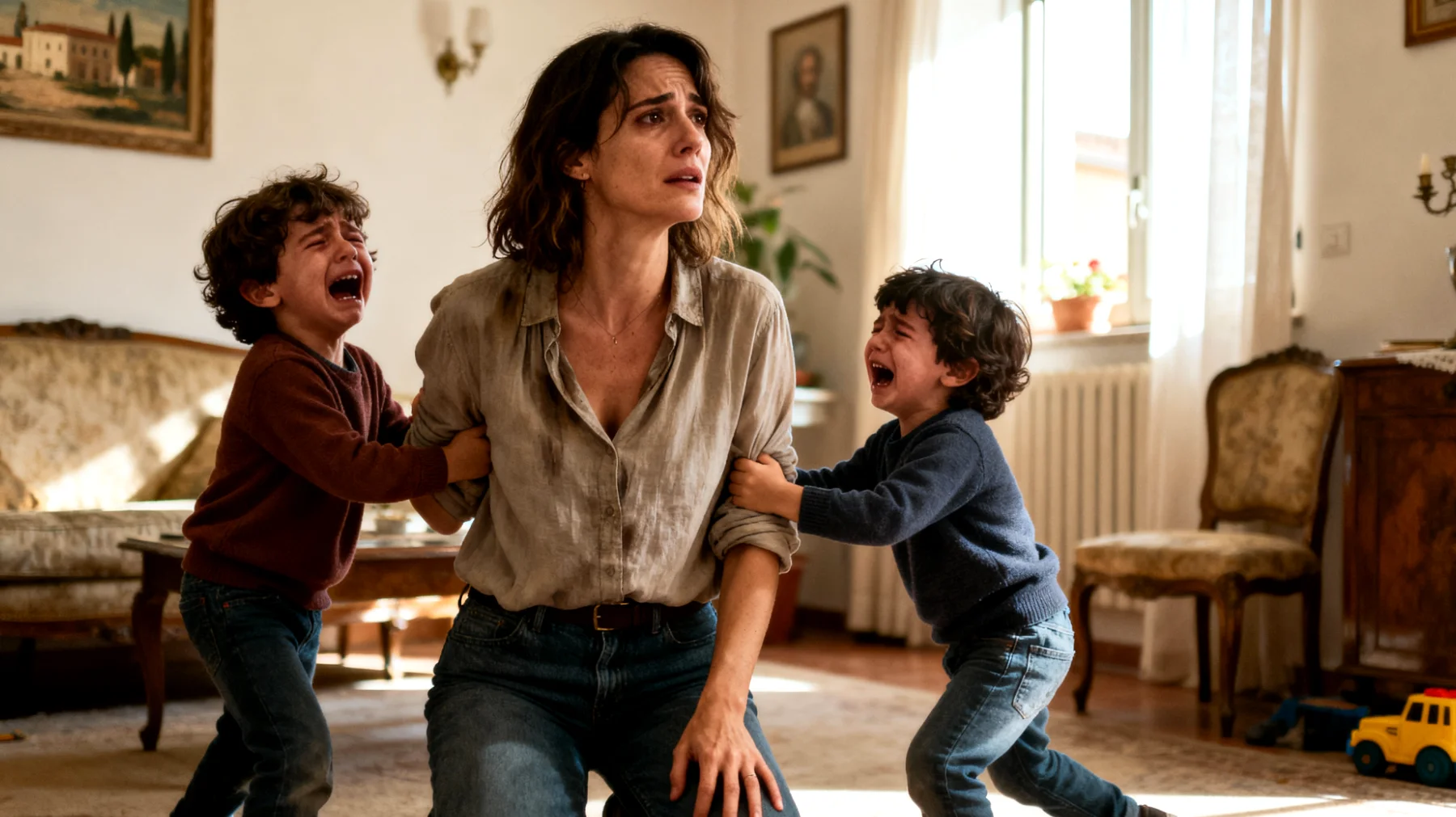 Una mamma fatica a stabilire regole chiare con i suoi bambini piccoli perché tende a cedere sempre alle loro richieste, per paura di vederli soffrire o arrabbiati, creando così confusione sui confini educativi e comportamenti capricciosi."